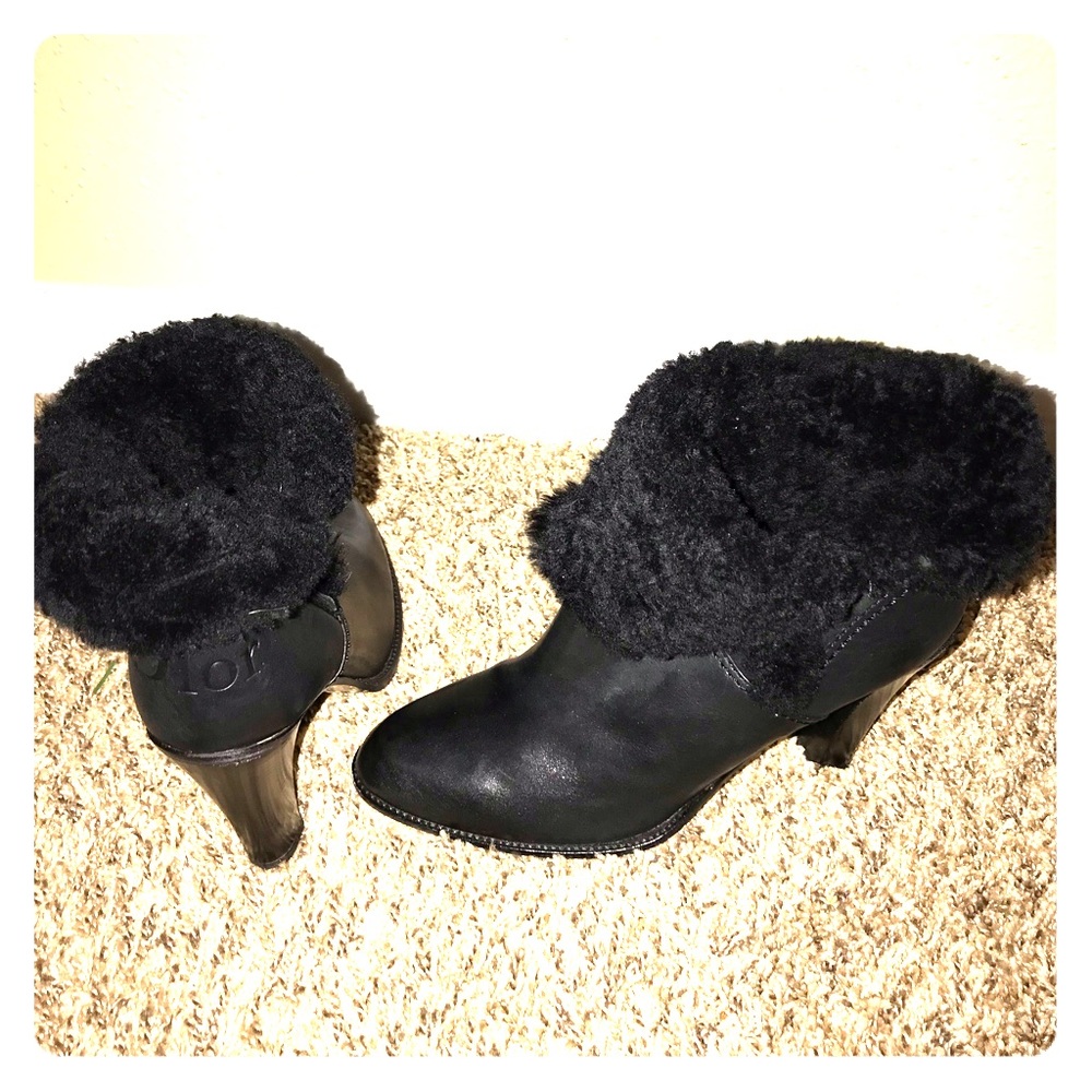 Black Christian Dior leather ankle boots